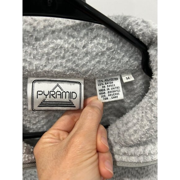 Pyramid Light Gray Textured Full-Zip Jacket Size Medium - Picture 5 of 8